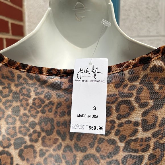 Jordan Taylor NWT Long Sleeve Tunic V-Neck Pullover Leopard Black & Brown Size S - Picture 7 of 10